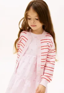 Кардиган в полоску с ажурным узором, свободного кроя. Tommy Hilfiger, Pearly Pink
