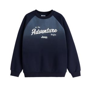 Детская толстовка с круглым вырезом утолщенная Jeep, темно-синий
