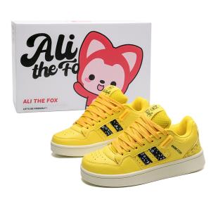 Кроссовки для скейтборда унисекс с низким верхом желто-черный Ali The Fox