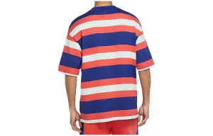 Jordan Мужская футболка розово-голубого цвета с круглым вырезом, умеренно прямой крой.