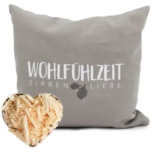 Herbalind Подушка из кедра Подушка из кедра, размеры 25x25 см и 40x40 см Наполнена высококачественной стружкой кедрового дерева, Сделано в Германии Herbalind, серо-коричневый/белый