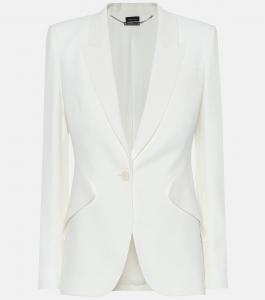 Блейзер из крепа ALEXANDER MCQUEEN, белый