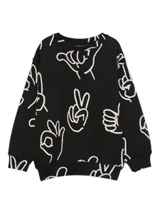 Толстовка с длинными рукавами и принтом от руки Molo, черный