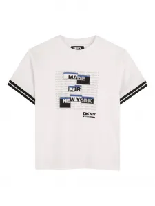 Футболка с графичным принтом Dkny Kids, белый
