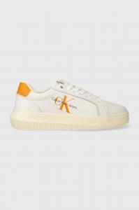 Кожаные кроссовки Calvin Klein Jeans YW0YW00823 CHUNKY CUPSOLE MONOLOGUE W, бежевый