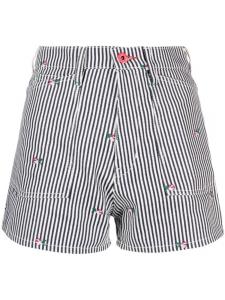 Kenzo полосатые шорты с завышенной талией, белый