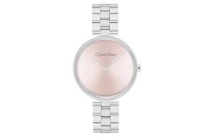CK/ Наручные часы Кварцевый механизм Стальной ремешок 32 мм Розовый циферблат Женские часы Calvin Klein