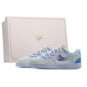 Nike Кроссовки Court Vision 1 Box, Lemon Wave Island, легкие и дышащие, низкие, для скейтбординга, унисекс, сине-желтые