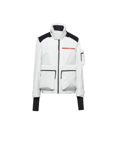 Лыжная ветровка из технической ткани Prada, мелово-белый