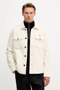 Куртка-рубашка из смесовой шерсти Aeronautica Militare, бежевый