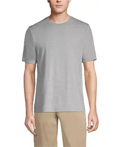 Мужская футболка Super-T с короткими рукавами Lands' End, серый