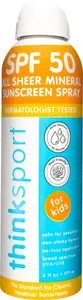 Детский прозрачный минеральный спрей от солнца SPF 50 Thinksport, None