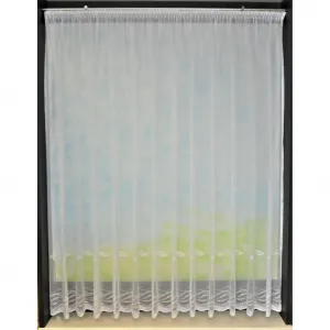 Вышивка Плауэн Занавеска Дюна с эластичной лентой, 1 шт. Stickereien Plauen, белый/бежевый