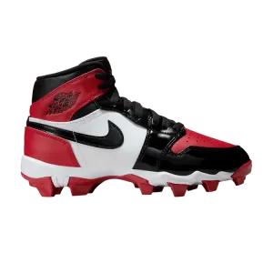 Кроссовки Jordan 1 Mid Cleat GS 'Bred Toe', красный