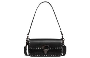 Студийная перчатка Кожаная наплечная сумка через плечо женская черная COACH