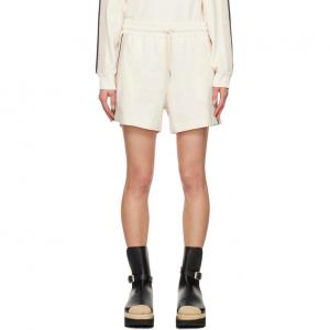 Шорты Track с вязаным кантом Moncler, экрю