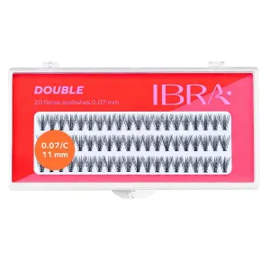 Пучки ресниц 11 мм, 60 шт./1 упаковка. Ibra Makeup Double