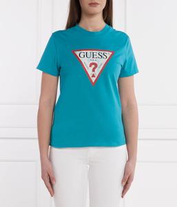 Футболка женская Guess Jeans классического кроя, бирюзовый