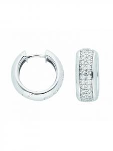 Adeliás Женские серьги-кольца из серебра 925 пробы с цирконием, диаметр 19,2 мм