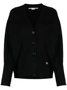 Кардиган из вирджинской шерсти с вышитым логотипом STELLA MCCARTNEY, черный