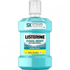 LISTERINE Cool Mint Мягкая антибактериальная жидкость для полоскания рта с эфирными маслами без спирта 1000мл