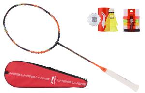 Лининг Raid 6 Полностью карбоновая бадминтонная ракетка для атаки с жесткой головкой высокого класса унисекс одиночная рукоятка оранжевая