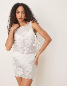 Белая мини-юбка с завязками по бокам Asos Design