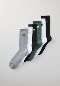 Носки New Balance PERFORMANCE CREW SOCKS UNISEX 6 PACK, White/Green/Grey/Black/White