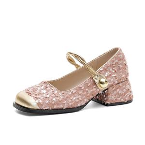 Hotwind Женские туфли Мэри Джейн на массивном каблуке розовые, цвет Pink