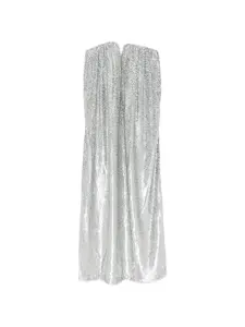 Макси-платье с эффектом металлик Stella Mccartney, серебряный