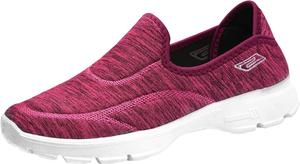 Женские повседневные лоферы из дышащей эластичной ткани, зимние повседневные туфли Generic, Red