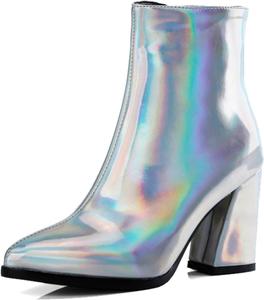 Generic Женские оксфорды Черные туфли для официального мероприятия Деловые повседневные оксфорды Каблук острый носок Боковая молния Ботильоны