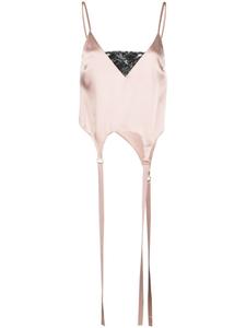 Ssheena топ на бретелях с кружевом, нейтральный цвет