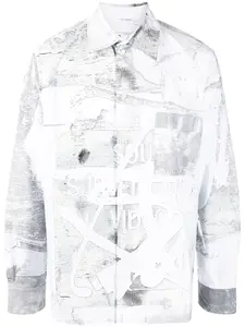 Рубашка оверсайз с принтом OFF-WHITE, белый