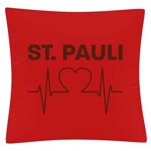 Чехол на подушку multifanshop - St. Pauli - сердцебиение, красный, один размер
