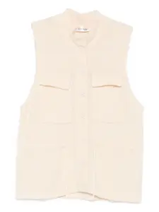 Жилет на пуговицах с клапанными карманами Aya Muse, бежевый