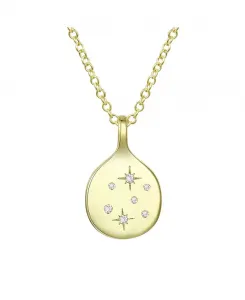 Круглое ожерелье с подвеской в виде звезд из кубического циркония, покрытое 14-каратным золотом Rachel Glauber, gold