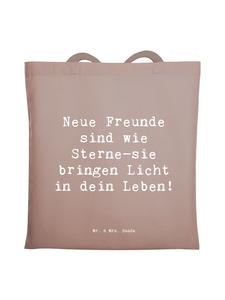 Mr. & Mrs. Panda Джутовая сумка с надписью "Найди новых друзей" пастельно-коричневого цвета
