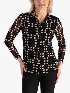 Топ с геометрическим сетчатым узором chesca, Black/Cream