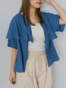 Блузка с воротником-накидкой, мятая