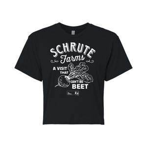 Укороченная футболка The Office Schrute Farms для юниоров Licensed Character, черный