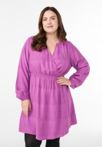 Платье Zizzi STRUKTURIERTES IN WICKELOPTIK, Cattleya Orchid/Lilac