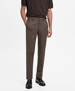 Мужские брюки из эластичной ткани, облегающего кроя MANGO, Brown