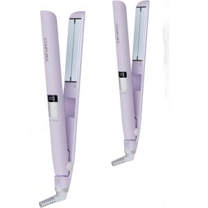 Утюжок для завивки Ion Comb с зажимом, портативный, для прямых и вьющихся волос, бытовой, KF-556 CONFU, фиолетовый