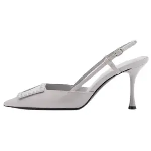 Туфли на тонком каблуке высотой 8 см, женские, серые MANGO, Gray