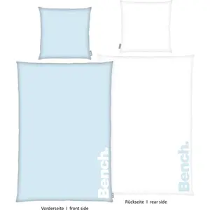 Двустороннее постельное белье» Скамейка по размеру. 135x200 или 155x220 см", хлопковое постельное белье, современное постельное белье с двусторонним видом Bench., светло-голубой