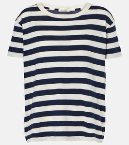 Футболка из хлопка в полоску Brady Nili Lotan, Dark Navy Stripe