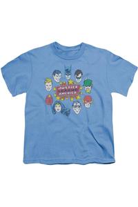 Футболка с коротким рукавом Justice Head Circle для детей DC Comics Gildan, синий