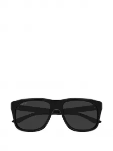 Солнцезащитные очки с прямоугольной оправой и логотипом Gucci, черный