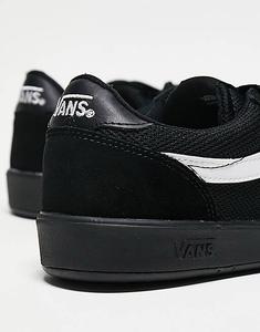 Черные кроссовки Vans Cruze с белой полоской по бокам